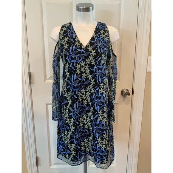 Sam Edelman Multicolor Floral Embroidered Cold Shoulder Dress, Size 2 (US) NWT! - Picture 1 of 11